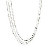 925 Silver 3 Layers Bead Chain Choker Necklace Minimalist Jewelry
