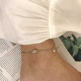 925 Silver Zircon Anklets Lucky Bead Foot Jewelry