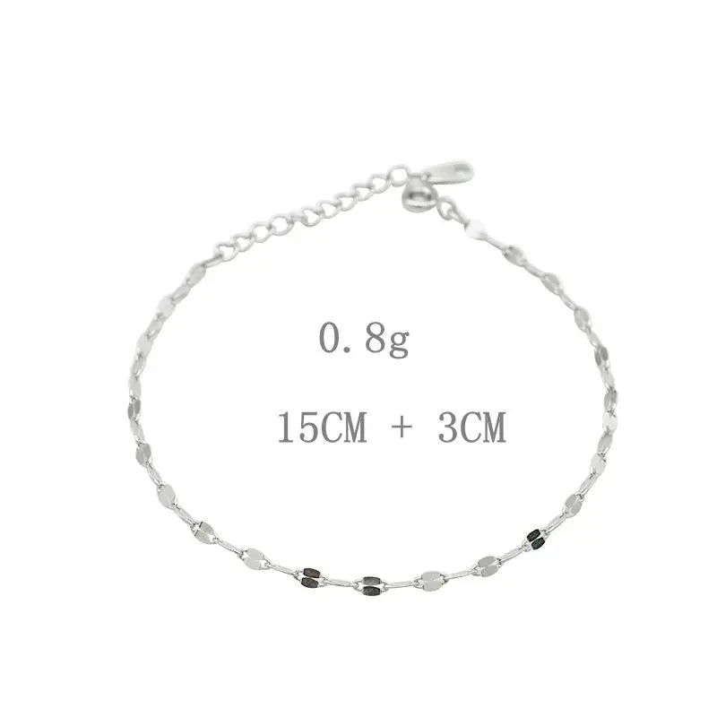 925 Silver Twinkling Ripple Chain Bracelet Minimalist Jewelry