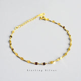 925 Silver Twinkling Ripple Chain Bracelet Minimalist Jewelry