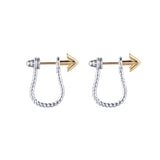 925 Silver Twist Arrow Stud Exaggeration Earrings