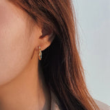 925 Silver Twist Irregular Hoop Earrings Nordic Style Round Earrings