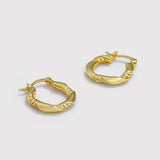 925 Silver Twist Irregular Hoop Earrings Nordic Style Round Earrings