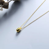 925 Silver Water Drop Necklace Minimalist Pendant Fashion Jewelry