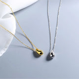 925 Silver Water Drop Necklace Minimalist Pendant Fashion Jewelry