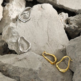 925 Silver Wave Texture Hoop Earrings for Women Exaggerated Aesthetics Jewelry
