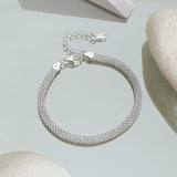 925 Silver Weave Lace Chain Bracelet for Women French Bracelet