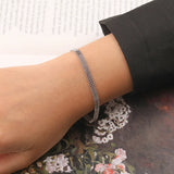 925 Silver Weave Lace Chain Bracelet for Women French Bracelet