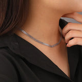 925 Silver Lace Chain Choker Necklace for Women