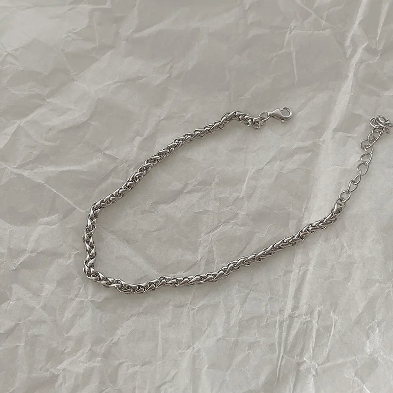925 Silver Snake Chain Bracelet Hip Hop Jewelry
