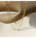 925 Silver Bead Chain Double Layers Choker Necklace for Women