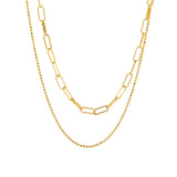 925 Silver Bead Chain Double Layers Choker Necklace for Women