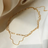 925 Silver Bead Chain Double Layers Choker Necklace for Women