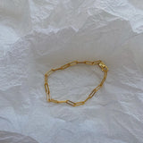 925 Silver Wide Chain Bracelet for Women Minimalist Style Cuff Jewelry