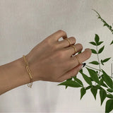 925 Silver Wide Chain Bracelet for Women Minimalist Style Cuff Jewelry