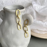 925 Silver Wide Chain Stud Earrings for Women Bohemia Tassel Earring