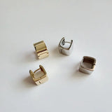 925 Silver Wide Square Stud Earrings Fine Jewelry