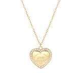 925 Silver Zircon Heart Necklace Letter Fashion Pendant Birthday Jewelry