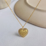 925 Silver Zircon Heart Necklace Letter Fashion Pendant Birthday Jewelry