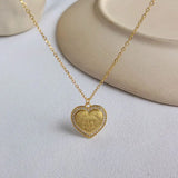 925 Silver Zircon Heart Necklace Letter Fashion Pendant Birthday Jewelry