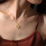 925 Silver Zircon Heart Necklace Letter Fashion Pendant Birthday Jewelry