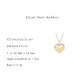 925 Silver Zircon Heart Necklace Letter Fashion Pendant Birthday Jewelry