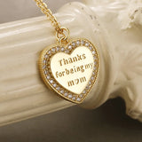 925 Silver Zircon Letter Heart Pendant Necklace for Women
