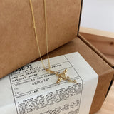 Sterling Silver Cross Rose Flower Necklace for Women - Romantic Faith Pendant