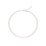 925 Silver 8mm Freshwater Pearl Choker Necklace Women Minimalist Jewelry