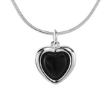 925 Silver Agate Heart Pendant Necklace for Women