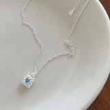 925 Silver Zircon Heart Lock Pendant Necklace for Women