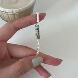925 Silver Leopard Pearl Bracelet Natural Stone Fine Jewelry
