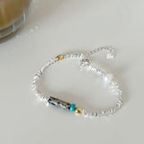 925 Silver Leopard Pearl Bracelet Natural Stone Fine Jewelry