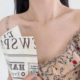 925 Silver Double Layer Flower Heart Pendant Necklace Small Petals