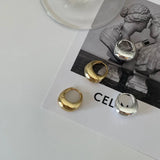 925 Silver Oval Big Hoop Earrings for Women, Exaggerate Thick Minimalist Jewelry