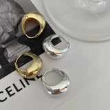 925 Silver Oval Big Hoop Earrings for Women, Exaggerate Thick Minimalist Jewelry