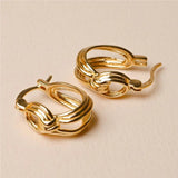 925 Sterling Silver Tie Knot Hoop Earrings Openwork Korea Fine Jewelry