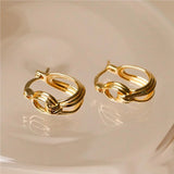 925 Sterling Silver Tie Knot Hoop Earrings Openwork Korea Fine Jewelry