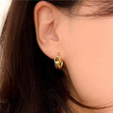 925 Sterling Silver Tie Knot Hoop Earrings Openwork Korea Fine Jewelry