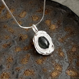 925 Silver Labradorite Pendant Necklace Oval Stone Fine Jewelry