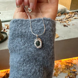 925 Silver Labradorite Pendant Necklace Oval Stone Fine Jewelry