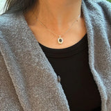 925 Silver Labradorite Pendant Necklace Oval Stone Fine Jewelry