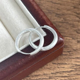 925 Silver Matte Round Hoop Earrings for Women Minimalist Jewelry