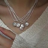 925 Sterling Silver Baroque Pearl Pendant Necklace