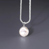 925 Sterling Silver Baroque Pearl Pendant Necklace for Women