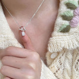 925 Sterling Silver Zircon Pendant Necklace for Women INS Style Fine Jewelry