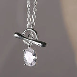 925 Sterling Silver Zircon Pendant Necklace for Women INS Style Fine Jewelry