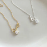 925 Sterling Silver Zircon Pendant Necklace for Women INS Style Fine Jewelry