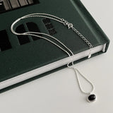 925 Silver Oval Agate Pendant Necklace Classic Jewelry