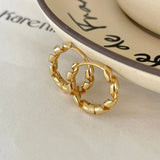 925 Silver Spiral Round Hoop Earrings Twill Distortion Jewelry